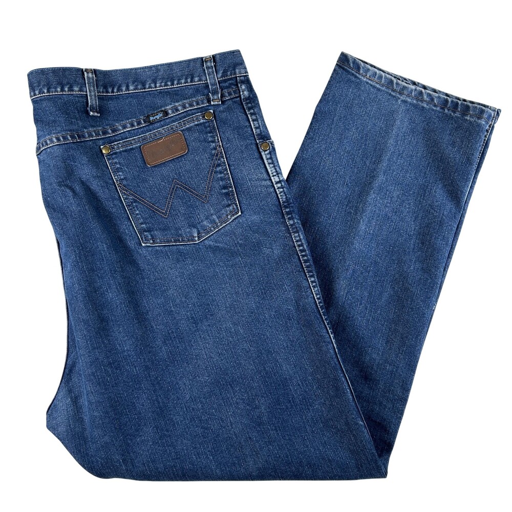 Wrangler Jeans Mens 50x32 Blue 47 Cool Vantage Regular Fit Straight Leg Denim